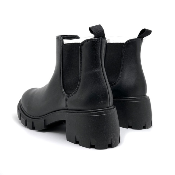 Steve Madden Howler Bootie Black Chunky Heel Combat Boots Size 8.5 - Picture 6 of 12